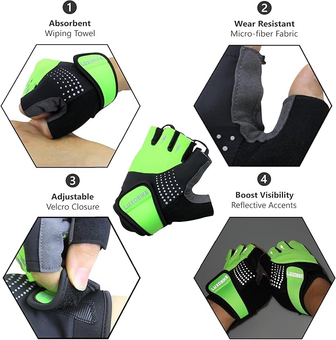 Cycling Gloves Mountain Bike for Men – Shock Absorbing SBR Gel Padded – Anti Slip Palm – Ultra Breathable – Specialized for Mens Bicycling, Biking, MTB Biker, Road Bicycle Riding
