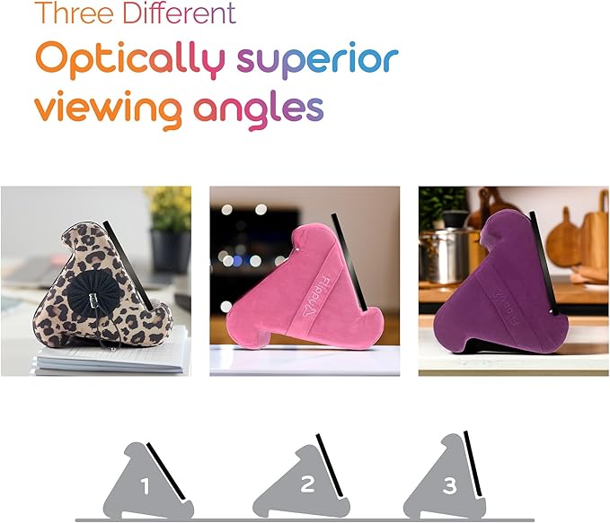 Flippy Tablet Pillow Stand - Cushion Tablet Stand & Holder, Bed Support for Lap and Desk, Compatible with Phone & Book Reading: Kindle, iPad Pro, iPhone & Samsung - True Blue