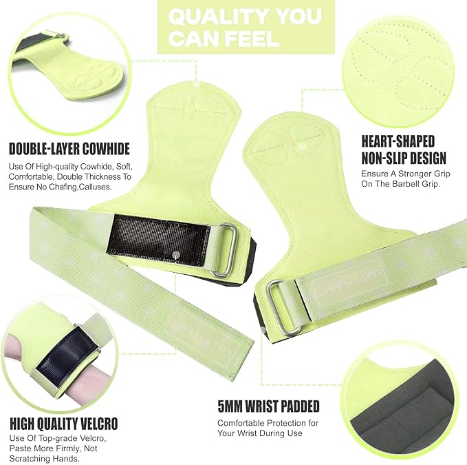 LARA STAR Weight Lifting Wrist Straps for Maximum Grip Support,Lifting Strap for Weightlifting, Gym Grips Hook for Deadlifts, Powerlifting, Heavy Shrug Women/Men