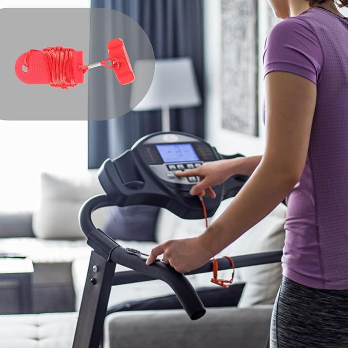 Treadmill Universal Safety Key Treadmill Magnet Lock Fitness Replacement Kit Sports Treadmill Emergency Stop for Running Machine Accessories Red