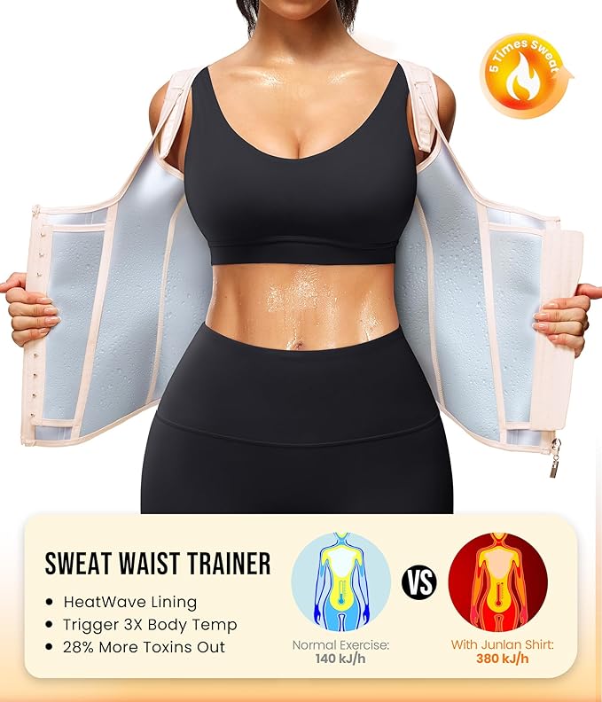 Junlan Waist Trainer for Women - Sauna Suit Sweat Vest for Working Out