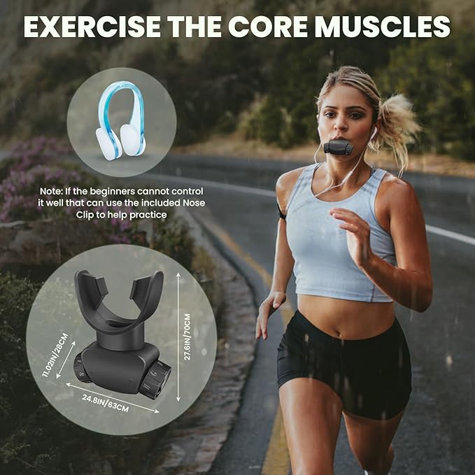 Breathing Exercise Trainer Adjustable & Portable Easy to Clean for Daily, Fitness & Sport