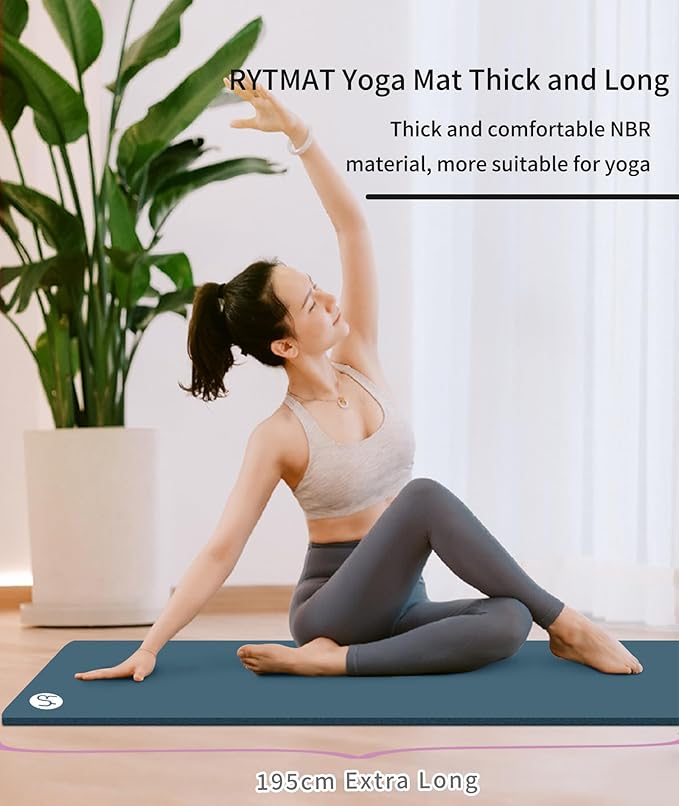 Yoga Mat Thick 1 inch Exercise Mat 76.7"x24" Workout Mats for Home Gym, Non-slip Yoga Mat for Women Men, with Carrying Yoga Bag