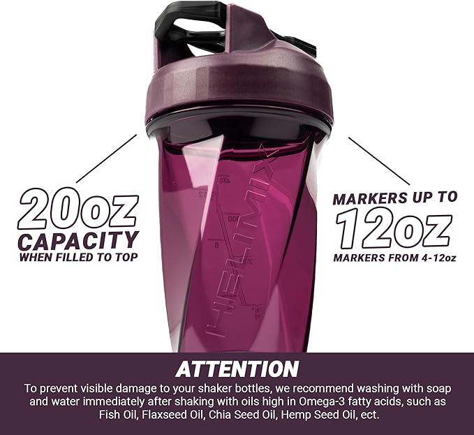 HELIMIX 1.5 Vortex Blender Shaker Bottle Holds upto 28oz | No Blending Ball or Whisk | USA Made | Portable Pre Workout Whey Protein Drink Shaker Cup | Mixes Cocktails Smoothies Shakes | Top Rack Safe
