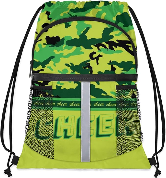 Cheerleader Drawstring Backpack,Waterproof Sports Gym Bag with Shoes Compartment and Bottle Holder,Travel Tote Bags for Beach,Swimming,Yoga Gifts