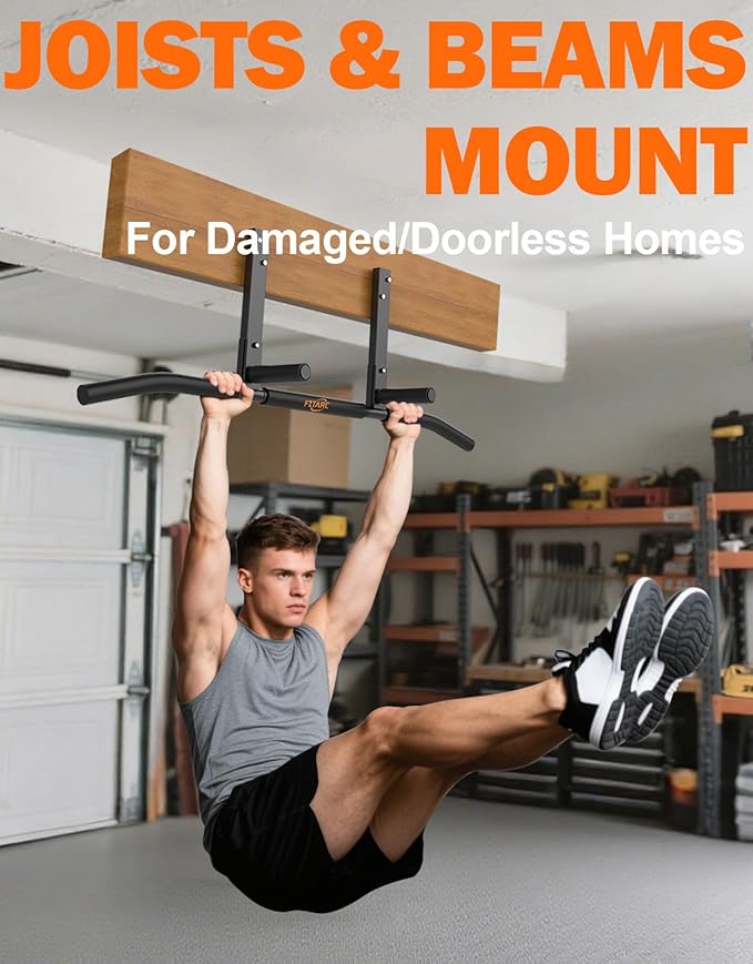 Fitarc Joist Mount Pull Up Bar, Chin Up Bar Ceiling Mount, Heavy Duty, Workout for Home Gym, 42 inch Wide -Patent Pending