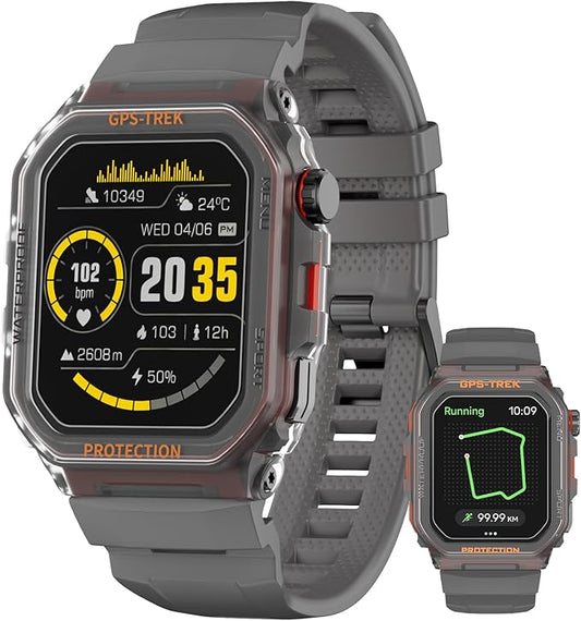 GPS Running Watch, Rugged Military Smart Watch, IP68, Long Battery Life, Multi-GNSS Support, Tracback Routing and More, Training Metrics and Recovery Insights, Answer/Make Call