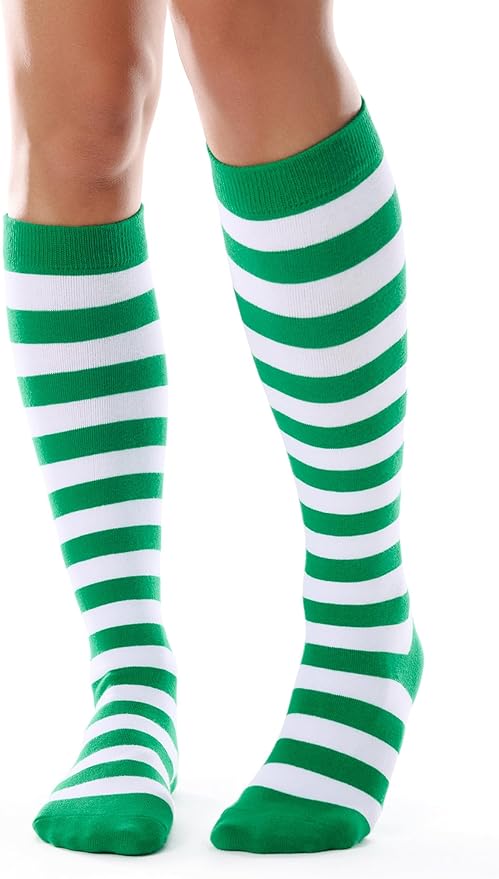 FITRELL Women's Knee High Socks Outdoor Sport Athletic Socks Casual Stripe Tube Socks 1-4 Pack