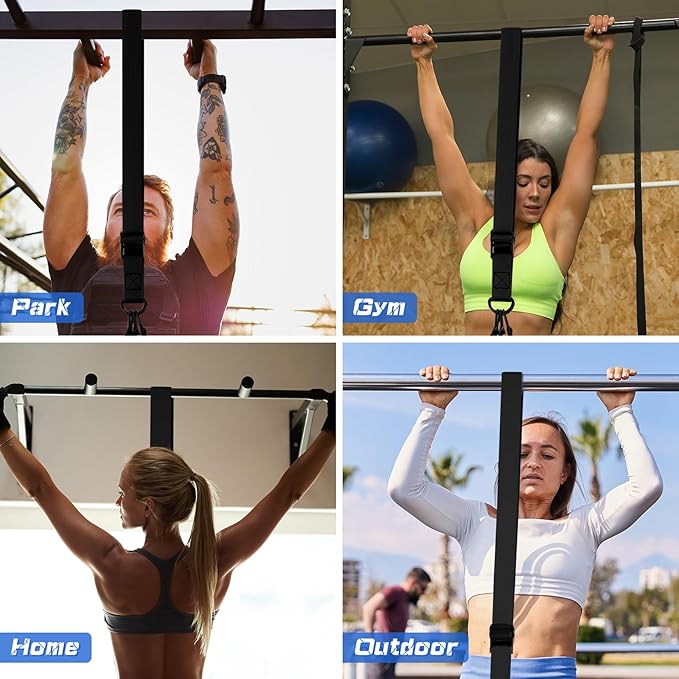 Pull Up Assistance Bands, 225 LBS Heavy Duty Resistance Bands with Feet Rest, Height Adjustable Exercises Assist Band for Strength Training Workout Equipment Home Gym Pull Up Bar Accessories