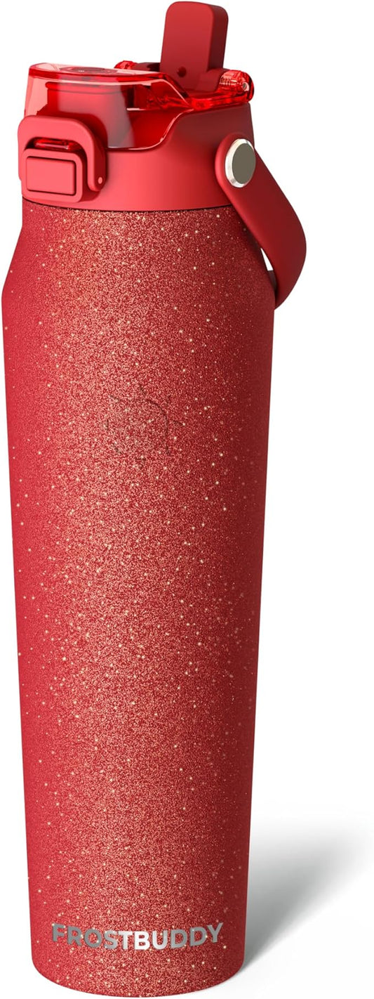 Frost Buddy 32oz Insulated Water Bottle with Straw & Chug Lid | Leak-Proof Stainless Steel | 24-Hours Cold | Sweat-Proof, Cup Holder Friendly | Ideal for Gym, Travel, Sports & Everyday Hydration