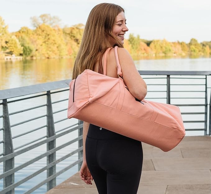 Kindfolk Yoga Mat Duffle Bag Patterned Canvas with Pocket and Zipper