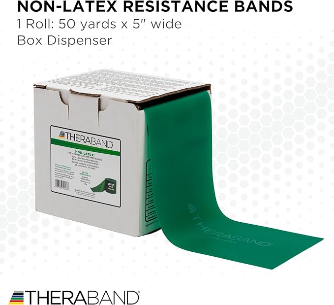 THERABAND Resistance Band, Black, Special Heavy, 50-Yard Roll, Latex Elastic Band for Exercise