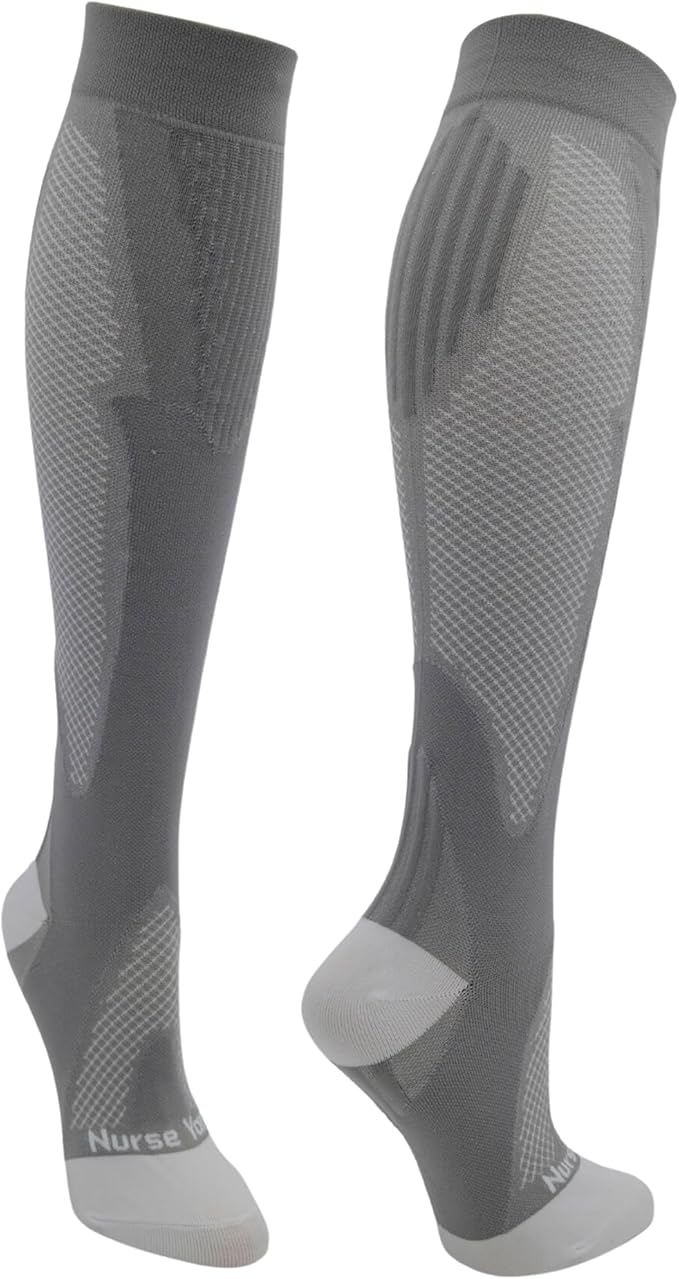 Compression Socks for Nurses - Women & Men - 20-30mmHg Graduated Compression, Zero-Toe Compression, For Medical Staff, Nursing, Athletic Support Such As Running, Cycling, Hiking - 1 Pair