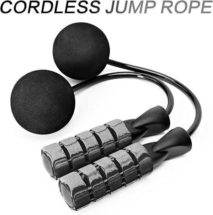 Jump Rope, Training Ropeless Skipping Rope for Fitness, Adjustable Weighted Cordless Jump Rope for Men Women Kids