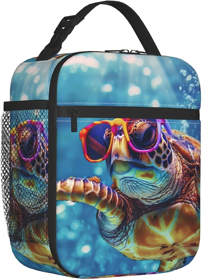 Insulated Lunch Box for Women Men, Sea Turtle Lunch Box Reusable Portable Lunch Bag Cooler Tote Waterproof Lunch Container for Office Picnic Work Travel Hiking