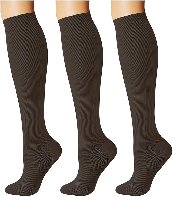 Breslatte Compression Socks for Women Men 10-14 mmHg Circulation Knee High Athletic Support Socks Running Travel Daily