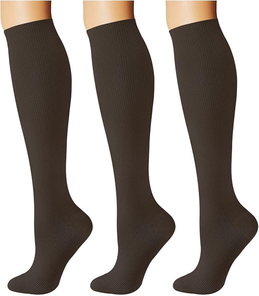 Breslatte Compression Socks for Women Men 10-14 mmHg Circulation Knee High Athletic Support Socks Running Travel Daily