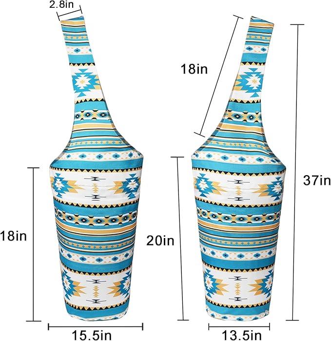 Fashion Printed Yoga Mat Bag with Large Side Pocket & Zipper Pocket Long Tote Yoga Bag Fit Most Size Mats - Holds More Yoga Accessories