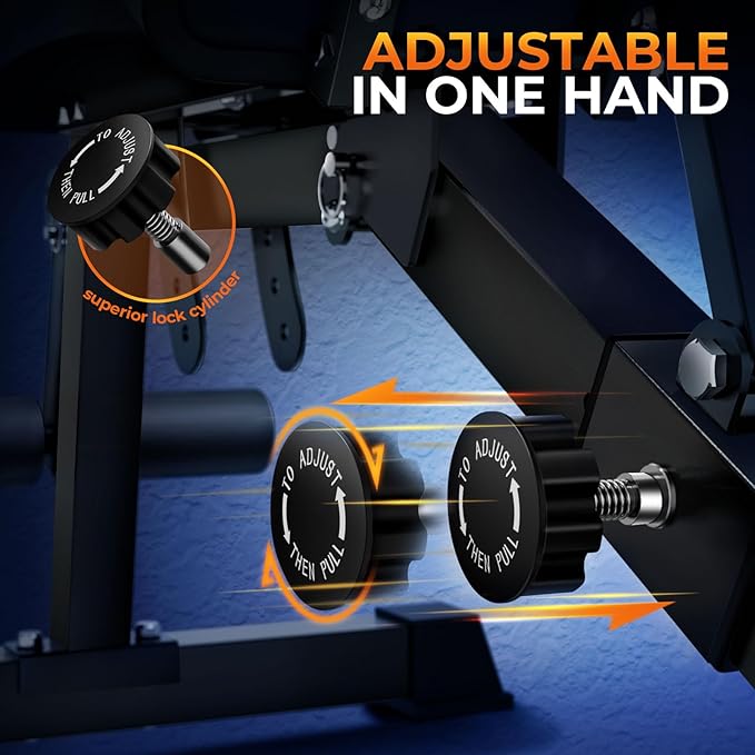 900LBS Adjustable Weight Bench, Multi-Functional Workout Bench Press with Preacher Curl Pad for Home Gym Exercise, Roman Chair Ab for Hyper Back Extension, Flat Incline Decline Bench for Full Body