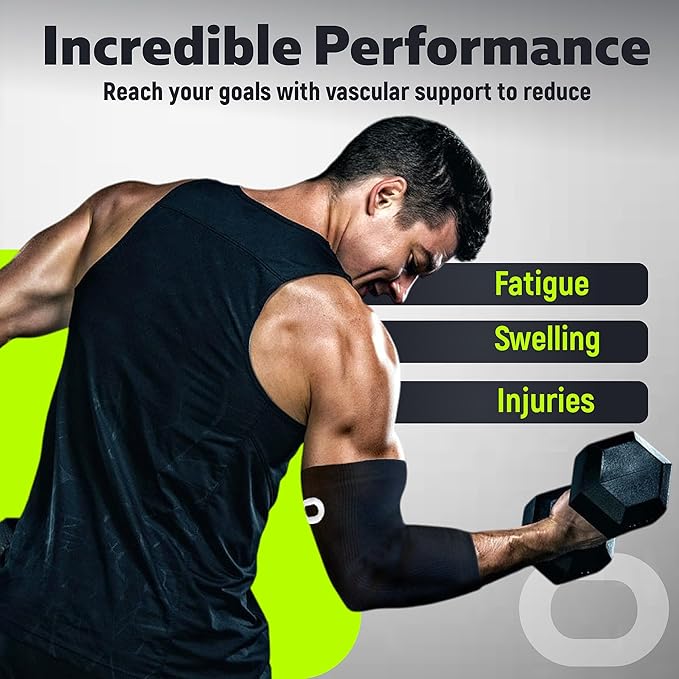 Elbow Brace Compression Sleeve (1 Pair) - Instant Arm Support Elbow Sleeves for Tendonitis, Arthritis, Bursitis, Golfers & Tennis Elbow Brace, Treatment, Workouts, Weightlifting, Pain Relief, Recovery