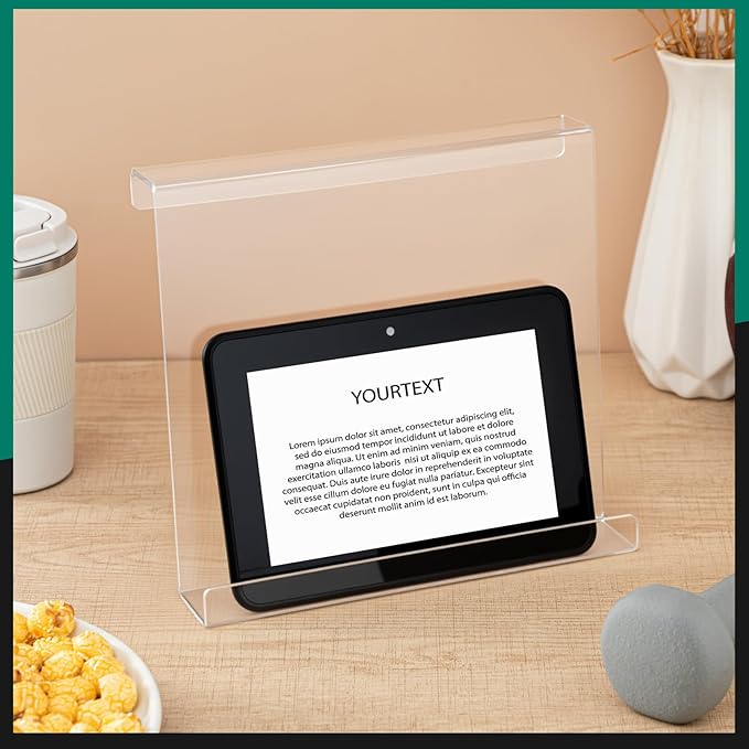 Jetec Treadmill Book Holder, Clear Acrylic Reading Rack for Treadmill Tablet Rack Universal Holder, for Tablet Magazines Books for Gym Exercising(9 x 8 x 1.5 Inches)