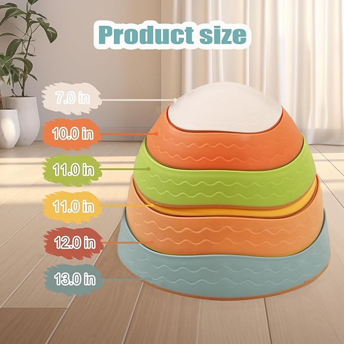 Fanboxk Stepping Stones for Kids,Non-Slip Toddlers Stepping Stones for Promoting Children's Balance Coordination Skills,Obstacle Courses Sensory Toys Outdoor or Indoor Play for Kids 3-8