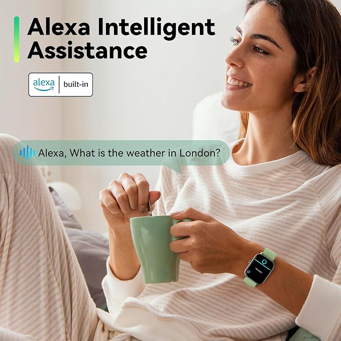 ENOMIR Smart Watch for Men Women, Alexa Built-in Fitness Tracker with Call Function&1.8" HD Touchscreen, IP68 Waterproof Heart Rate/Sleep/SpO2 Monitor, 100+ Sport Modes, iOS Android Compatible, Green