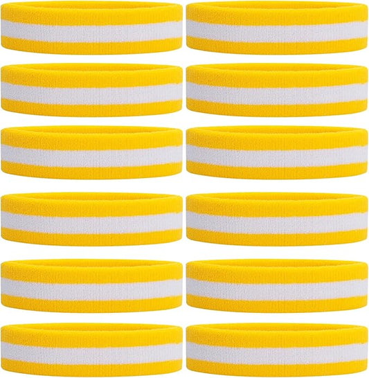 ONUPGO Sweatband Headbands for Men & Women -12PCS Sports Headbands Moisture Wicking Athletic Cotton Terry Cloth Headband for Tennis,Basketball,Football,Gym,Working Out