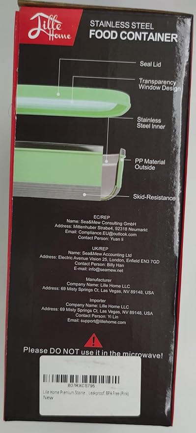 Lille Home Leak Proof Stainless Steel Lunch Snack Containers Set - Ideal for Educational Settings and Daycare - Nesting Trio with Silicone Lids - 47oz+30oz+16oz - Pink