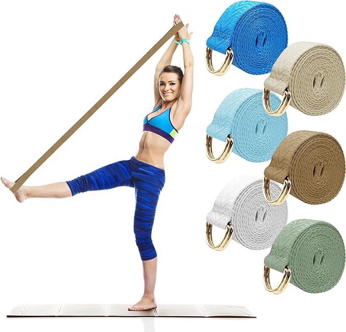 6 Packs Yoga Strap for Stretching Yoga Belt Adjustable Straps for Non Elastic Stretching Strap Exercise Straps for Pilates