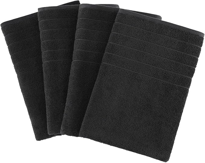 Casa Platino Bath Sheet Towel Set, 4 Pack Bath Sheet(36"x 72"), 100% Ring Spun Cotton Bath Sheets, Lightweight Black Bath Sheet, Highly Absorbent Black Towels, Quick Drying Towels Set, Soft Towel