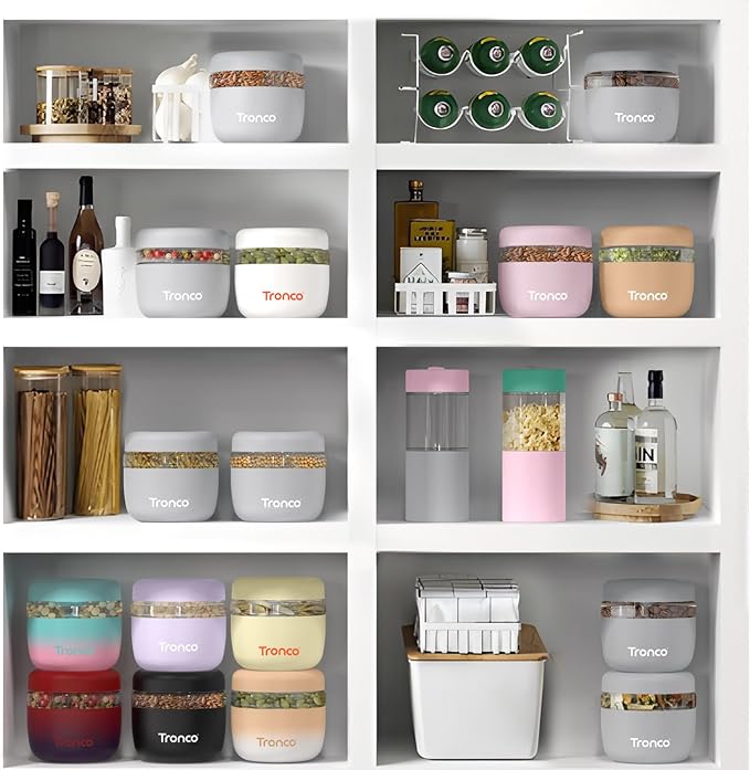 Tronco 24 oz Glass Lunch Bowl Container with Lid, Glass Food Containers, Leak & Spill Proof, Soup & Stew Food Storage Salad, Yogurt, Meal Prep, Airtight, Reusable, Dishwasher Safe, BPA-Free, Set of 1