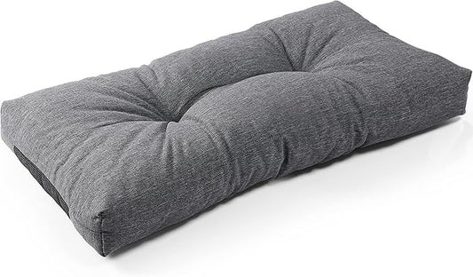 SUNROX LokGrip Non Slip Tufted Memory Foam Bench Cushion, FadeShield Water Resistant Durable Thicken Outdoor/Indoor Bench Seat Pads 27x12x4 inch, Heather Charcoal