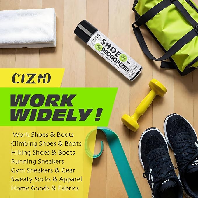 COZGO Shoe Deodorizer Spray, Shoe Refresher, Shoe Odor Smell Eliminator, 300ml (10oz) Long-Lasting Quick-Drying Formula Shoe Spray for Smelly Shoes, Sneakers, Gym Bag, Work Boots