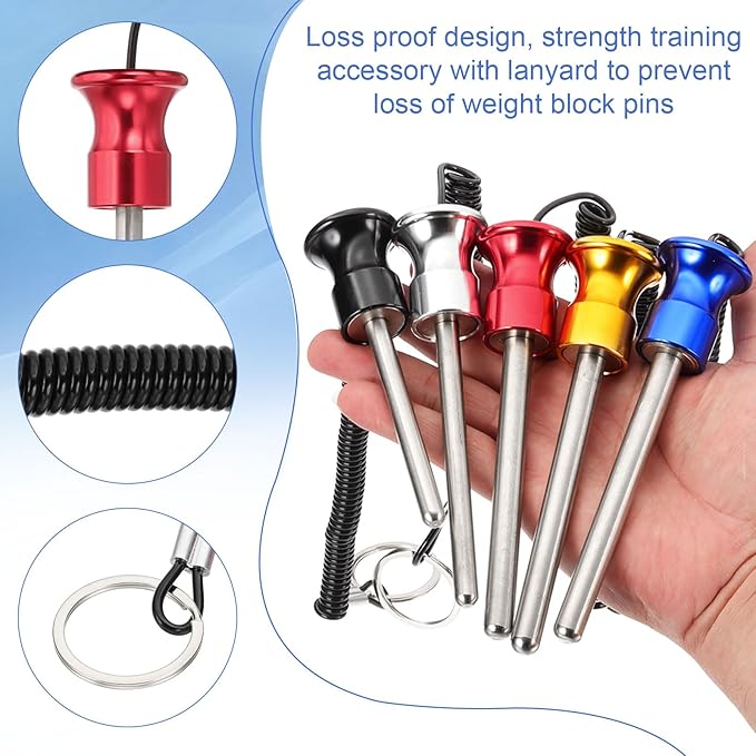 PATIKIL Weight Stack Pin, Magnetic Gym Selector Pin Universal Weight Stack Replacement with Pull Rope for Home Commercial