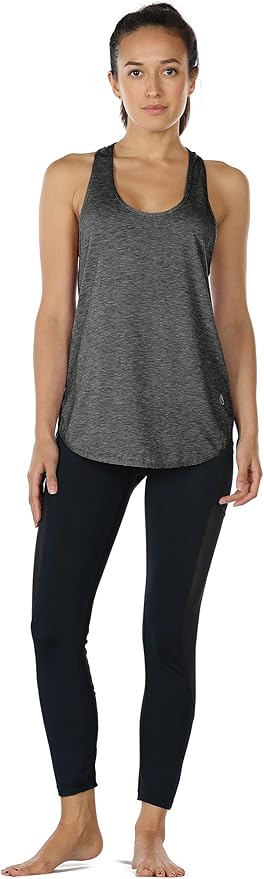 icyzone Women's Racerback Workout Athletic Running Tank Tops Loose Fit (Pack of 2)