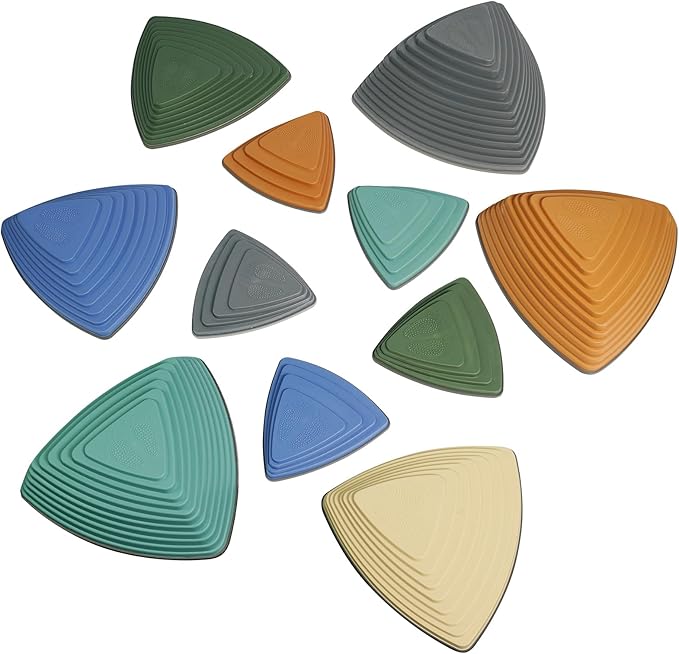 Gentle Monster Stepping Stones for Kids, Set of 6/8/11 PCS for Balance with Non-Slip Bottom - Exercise Coordination and Stability(11PCS Morandi)