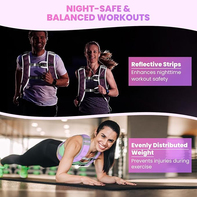 Fragraim Weighted Vest for Women Men - 8lb/10lb/12lb/16lb/22lb/25lb/30lb Weight Vest with Reflective Stripe, Detachable Phone Pouch, Ideal for Walking, Strength Training, Running, Workout, Cardio