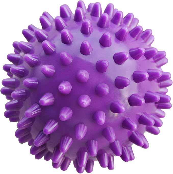 Qi Mei Massage Ball Foot Massager Spiky Roller for Deep Tissue Trigger Point Plantar Fasciitis Reflexology Stress Therapy Myofascial Release (Purple)
