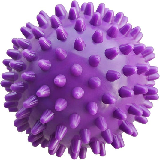 Qi Mei Massage Ball Foot Massager Spiky Roller for Deep Tissue Trigger Point Plantar Fasciitis Reflexology Stress Therapy Myofascial Release (Purple)