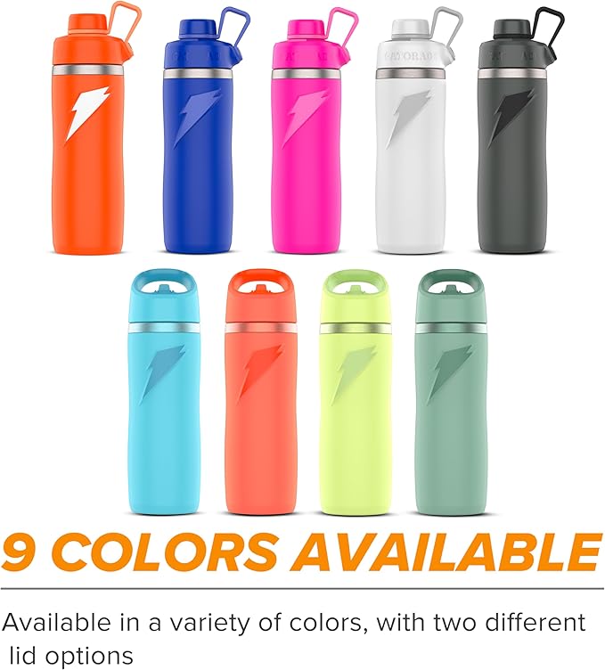 Gatorade 'Overtime' 22oz Stainless Steel Water Bottle, Straw Cap, Yellow