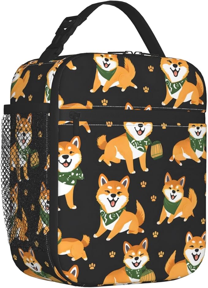 Cute Dog Lunch Box for Kids,Puppy Insulated Bag for Student,Pet Lovers Reusable Thermal Insulation Cooler Tote Bags for School Work Picnic Camping Outdoor Gifts (Corgi)