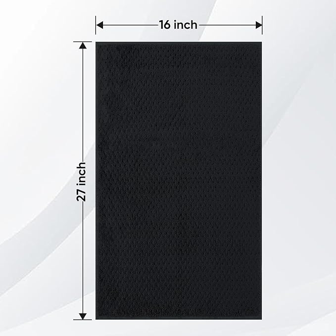 HOMEXCEL Black Gym Towels 3 Packs, (16x27 inches) Highly Absorbent Yoga Towel, Ultra Soft Hand Towels for Daily Use, Fast Drying Microfiber Workout Towels for Gym, Spa, Fitness, Camping, Hotel