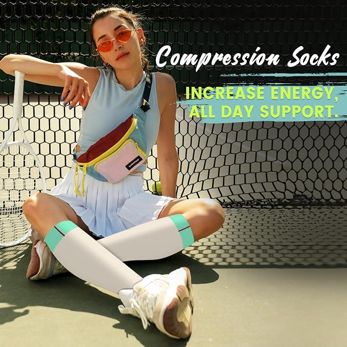 Iseasoo Copper Compression Socks (15-20 mmHg) for Men & Women - Running, Hiking, Cycling, Travel - Improves Circulation