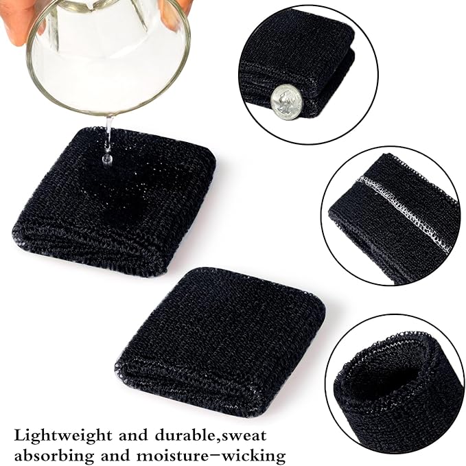 24 Pcs Neon Sweatbands Set Include 8 Pcs Sports Headband and 16 Pcs Cotton Wristbands 80s Neon Sweat Bands Bulk for Gym, Tennis, Basketball, Running, Exercise