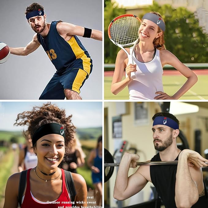 3pcs Headbands for Men Sports Sweat Bands Sweatbands for Mens Workout Running Headbands for Men