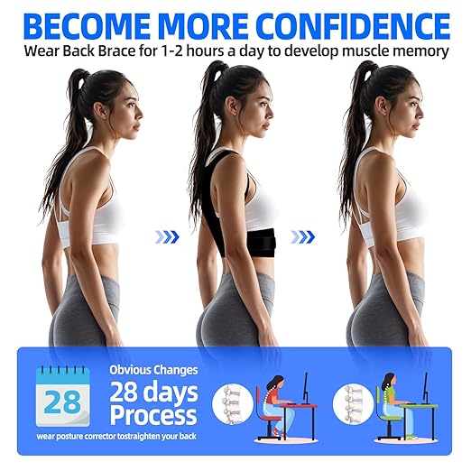 IYDoaMea Posture Corrector for Women and Men ( Order A Size Up ) Upgraded Back Brace Support, Adjustable Shoulder Straightener for Improving Back Posture, Relief for Upper and Lower Back, Lumbar, Neck, Shoulder Pain (L(35.4~41.3))