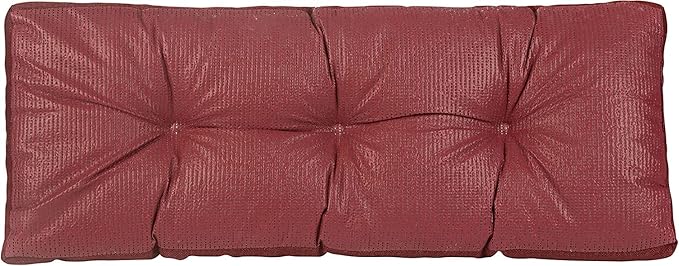 Klear Vu The Gripper Omega Non-Slip Tufted Bench Cushion for Indoor Furniture, Entryway Storage, Bay Window, 27 Inches, Solid Flame