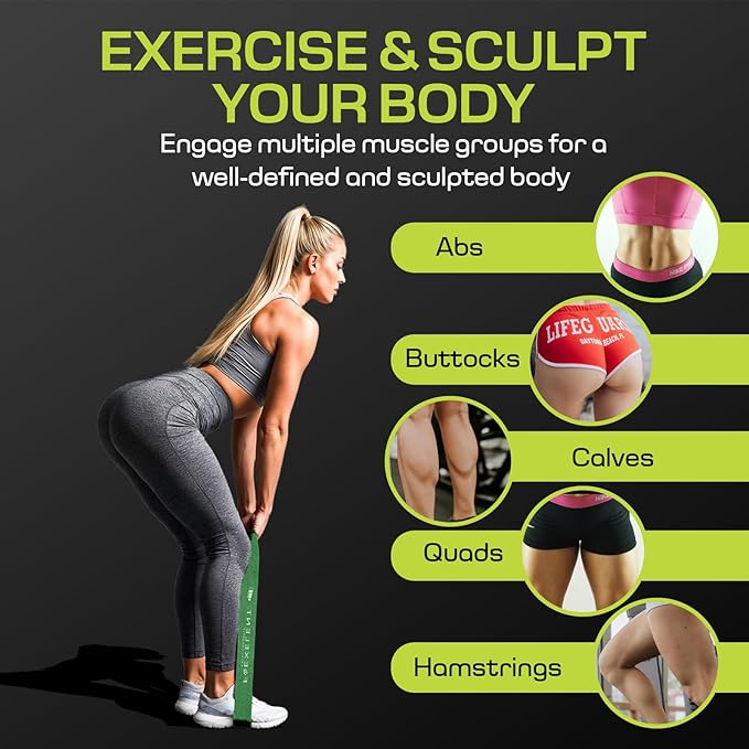 Fabric Resistance Bands for Working Out with 5 Strength Levels - Extra Light to Extra Heavy, Thick Resistance Workout Bands for Legs, Glutes, Hip, Stretching, Strength Training, and Physical Therapy