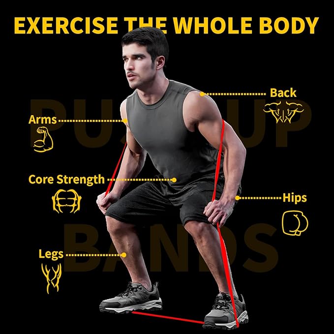 Resistance Bands for Working Out, Pull Up Bands for Men Women, Thick Heavy Resistance Band Set with Door Anchor, Elastic Exercise Bands for Body Stretching, Physical Therapy, Home Workouts